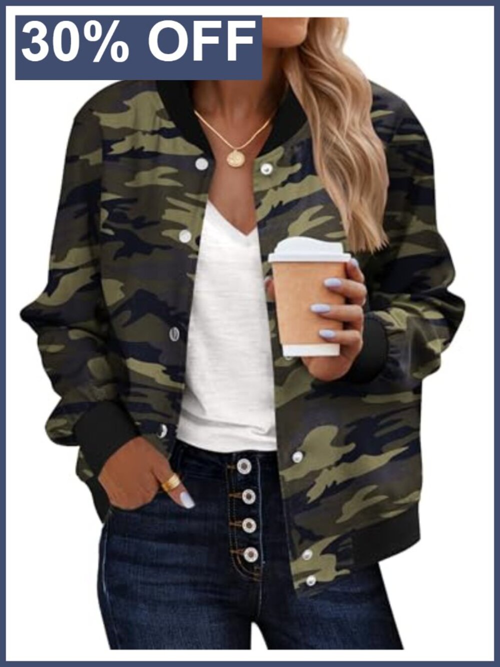 Lightweight Button Down Bomber Jacket Women Casual Varsity Jacket with Pockets